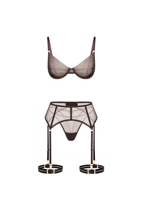A sultry chocolate  set INSTINCT CHOCOLATE, XS, 70A
