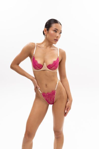 Рожевий комплект білизни з мережива ROSE SECRET sets-rose-secret-xs-70a фото