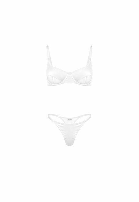 Elegant white silk set MYSTERIA WHITE, XS, 70A