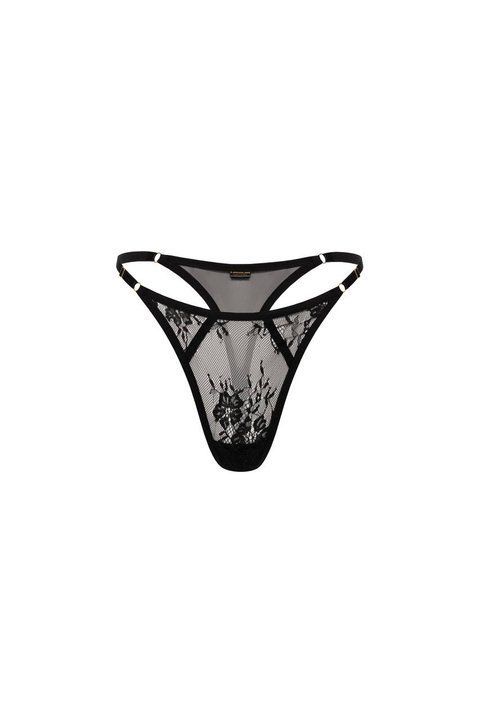Black thongs with adjustable straps VESPER STAR, XS